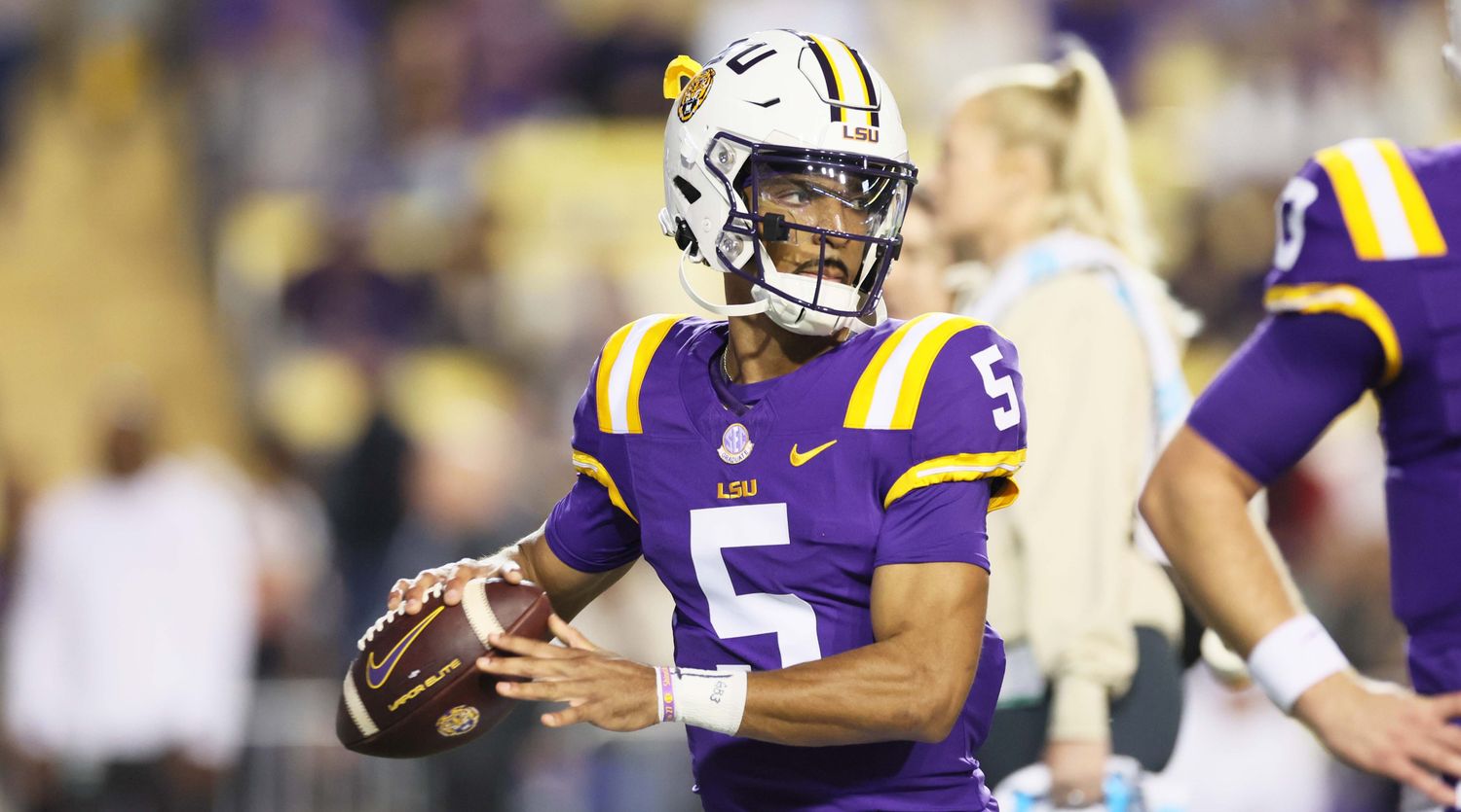 LSU quarterback Jayden Daniels has the attention of Las Vegas Raiders head coach Antonio Pierce.